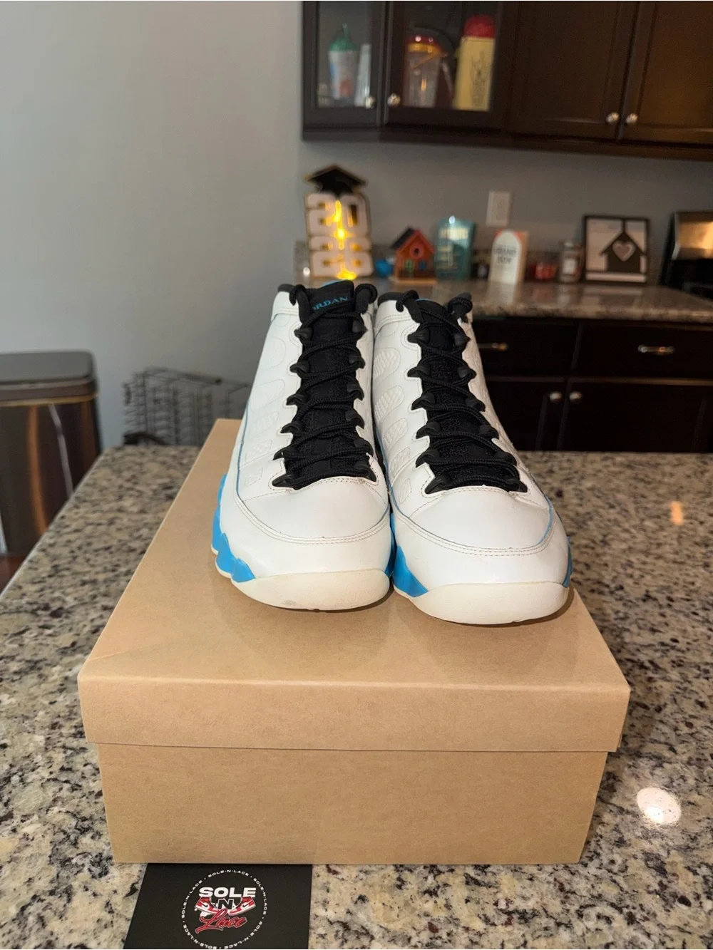 Size 9.5 Jordan 9 Retro Powder Blue SKU FQ8992-101 Used No Box No Insoles